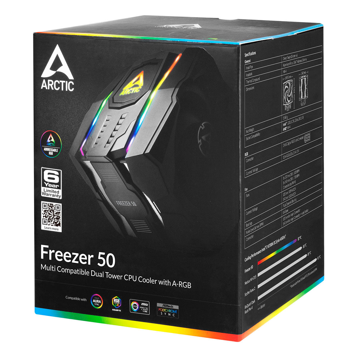 ARCTIC Freezer 50 aRGB CPU Air Cooler - Computer System Cooling Parts - Gamertech.shop