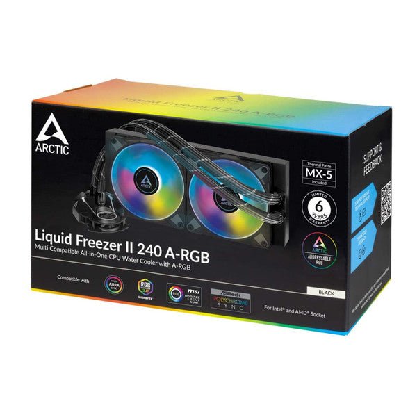 ARCTIC Liquid Freezer II 240 aRGB - BLACK - AIO CPU Liquid Cooler - Computer System Cooling Parts - Gamertech.shop