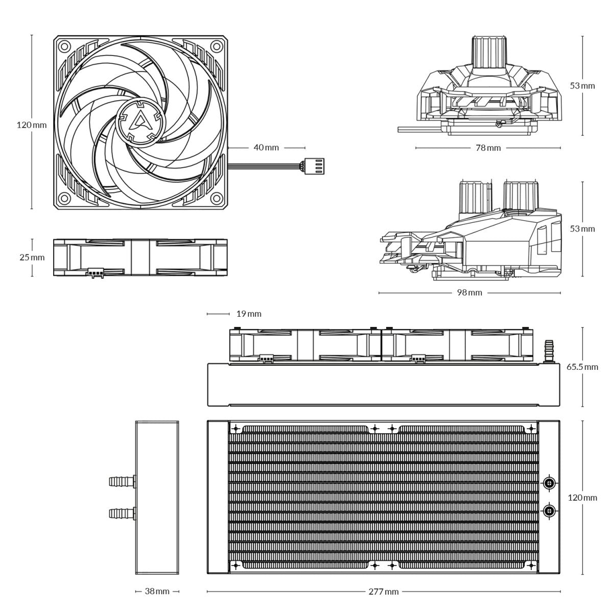 ARCTIC Liquid Freezer II 240 - BLACK - AIO CPU Liquid Cooler - Computer System Cooling Parts - Gamertech.shop