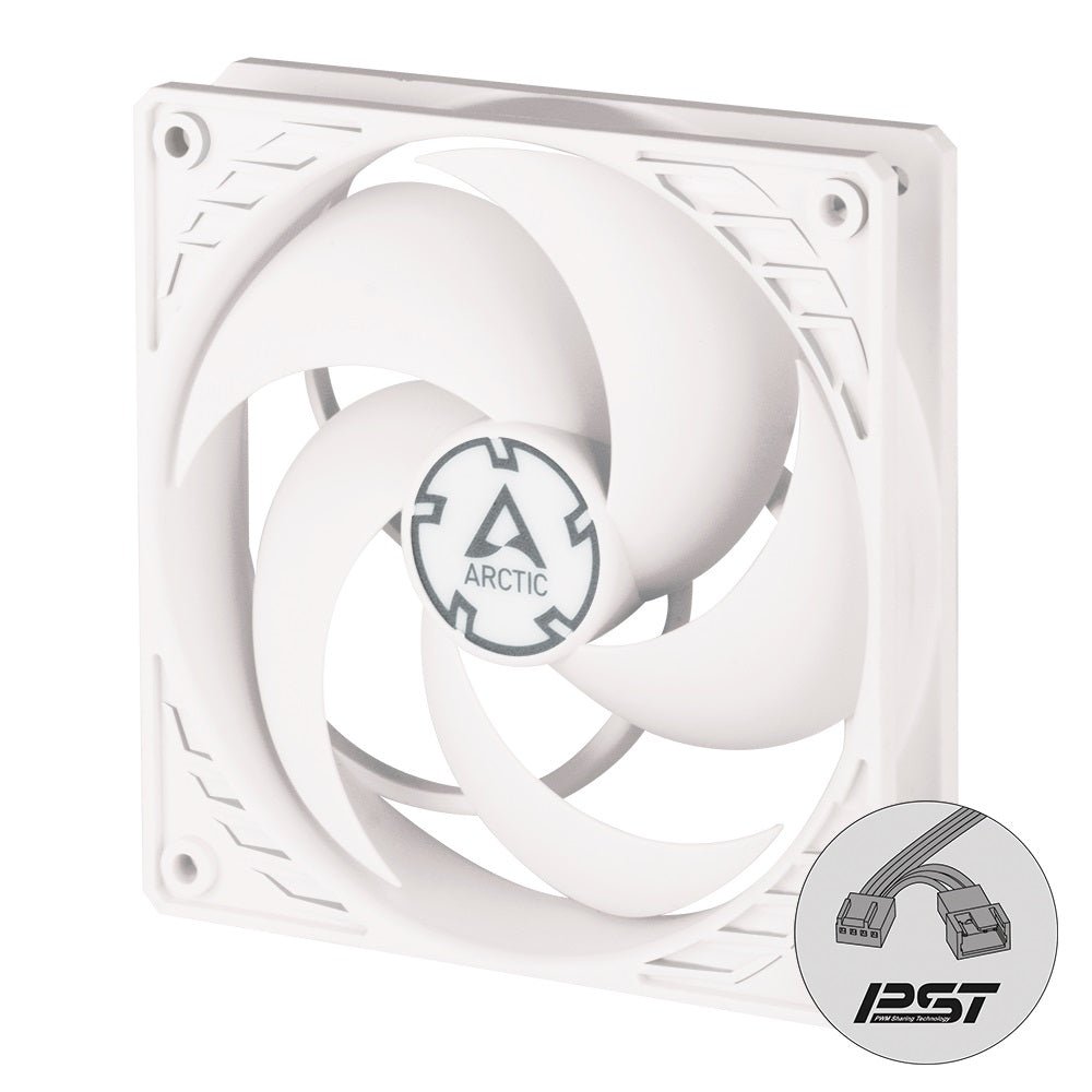 ARCTIC P12 PWM PST - WHITE - 120mm Case Fan - Computer System Cooling Parts - Gamertech.shop