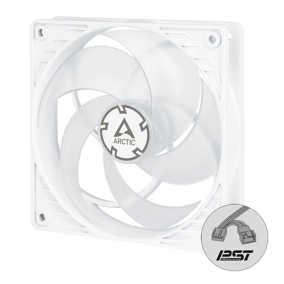Arctic P12 PWM PST - WHITE / TRANSPARENT - 120mm Case Fan - Computer System Cooling Parts - Gamertech.shop