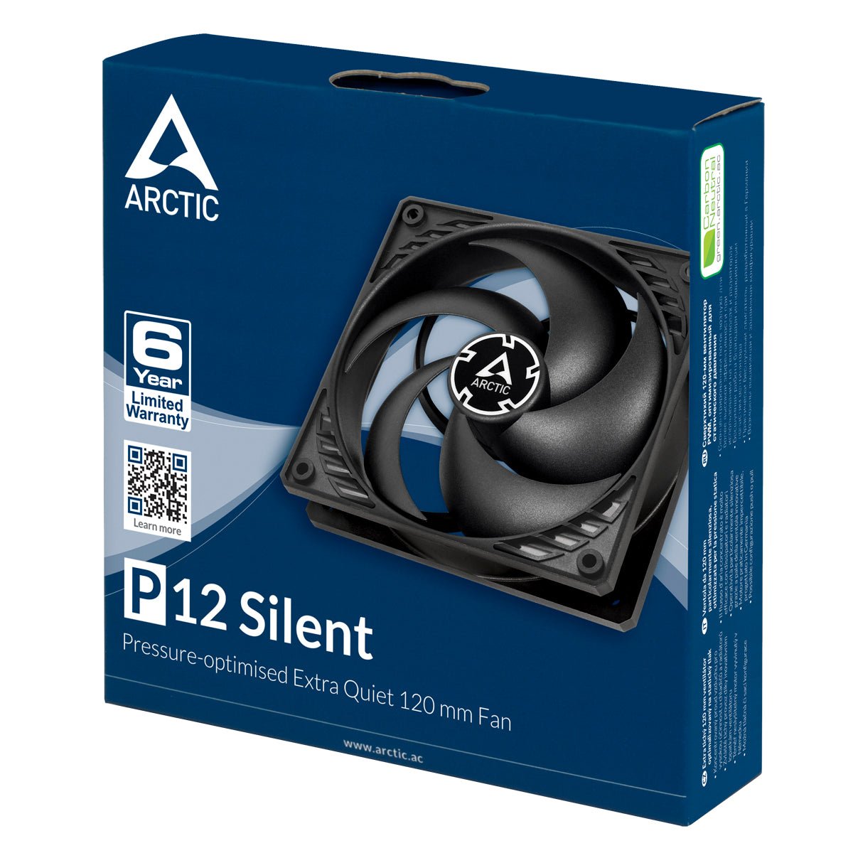 Arctic P12 SILENT - BLACK - Extra Quiet 120mm Case Fan - Computer System Cooling Parts - Gamertech.shop