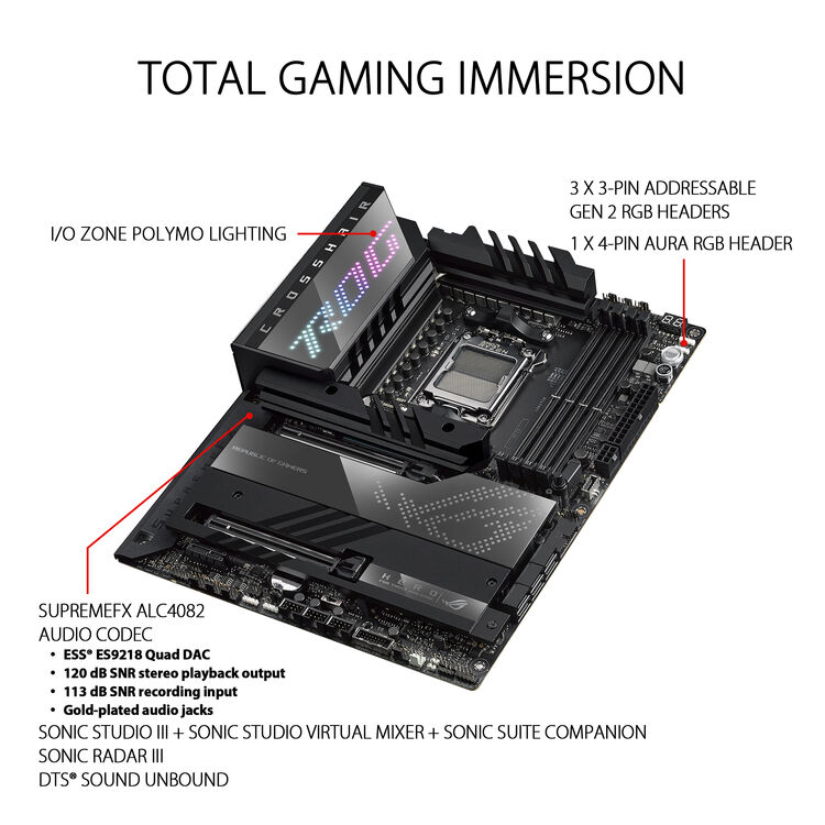 Asus ROG Crosshair X670E Hero AM5 DDR5 ATX Motherboard - Motherboards - Gamertech.shop