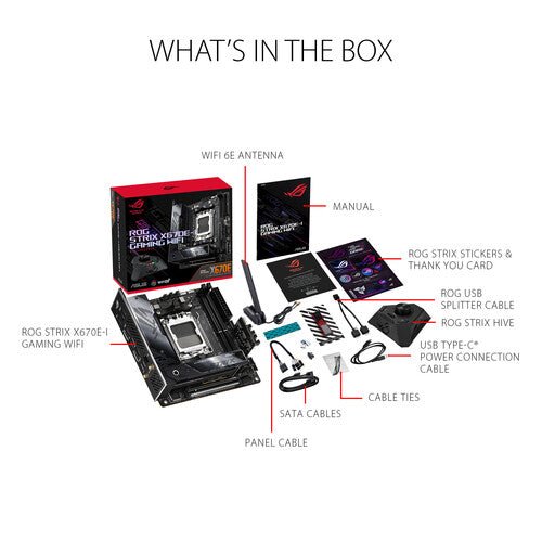 Asus ROG Strix X670E-i Gaming WiFi AMD AM5 Mini-iTX Motherboard - Motherboards - Gamertech.shop