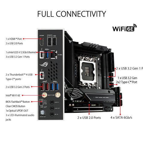 Asus ROG Strix Z690-i Gaming WiFi DDR5 LGA 1700 Mini-iTX Motherboard - Motherboards - Gamertech.shop