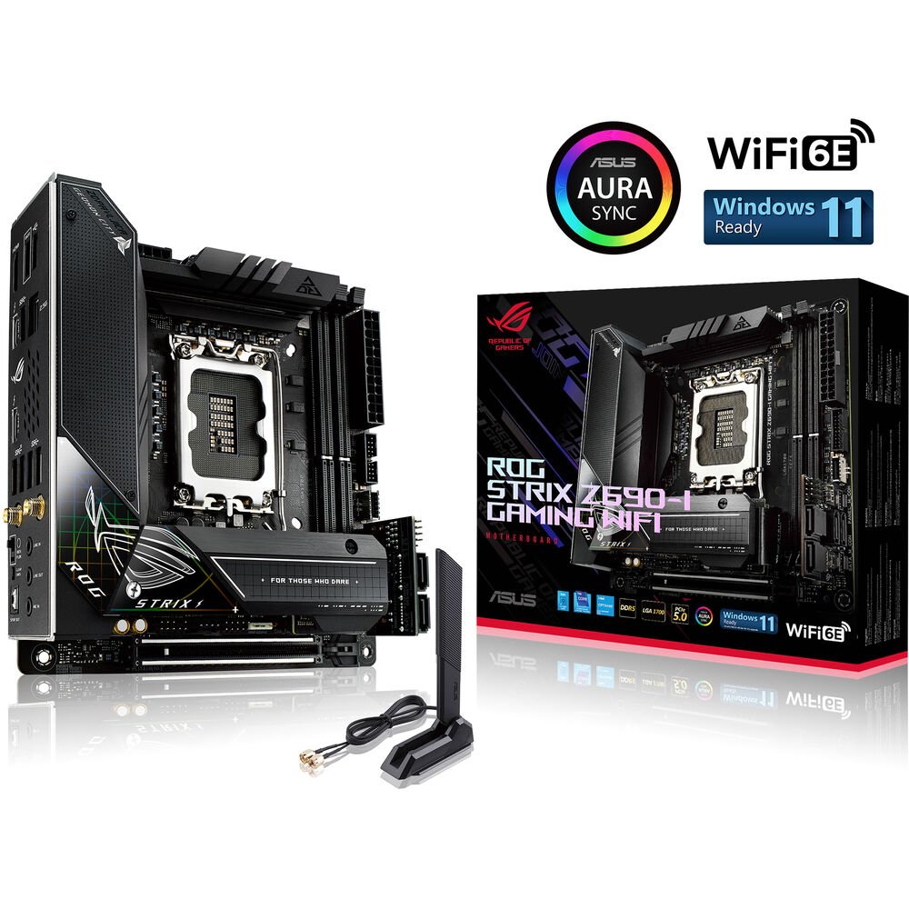 Asus ROG Strix Z690-i Gaming WiFi DDR5 LGA 1700 Mini-iTX Motherboard - Motherboards - Gamertech.shop