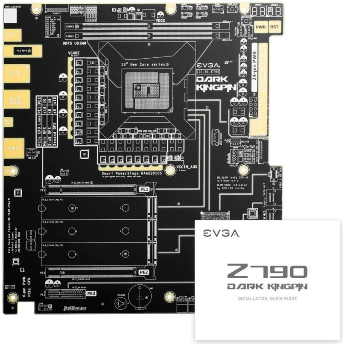 EVGA Z790 DARK K|NGP|N PCIe Gen5 EATX Intel LGA 1700 Motherboard (Kingpin Z790) - Motherboards - Gamertech.shop