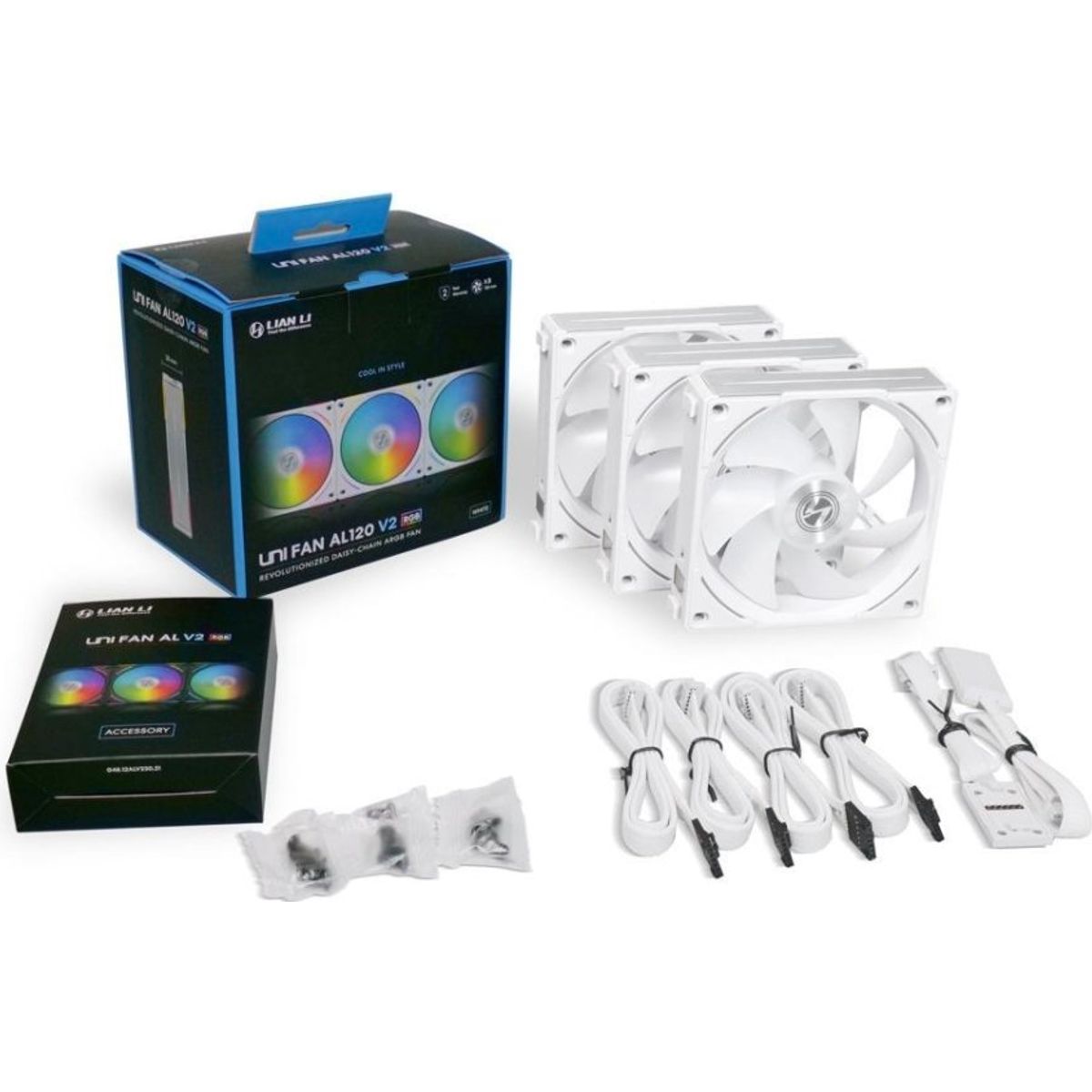 Lian Li UNI Fan AL120 v2 - WHITE - MULTIpack Bundles - Computer System Cooling Parts - Gamertech.shop