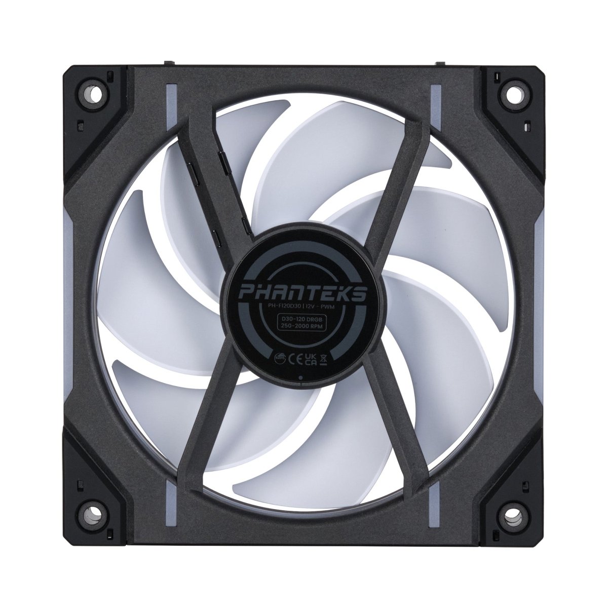 Phanteks D30 Fan - BLACK - 1-pack - D30-120 D-RGB - Computer System Cooling Parts - Gamertech.shop