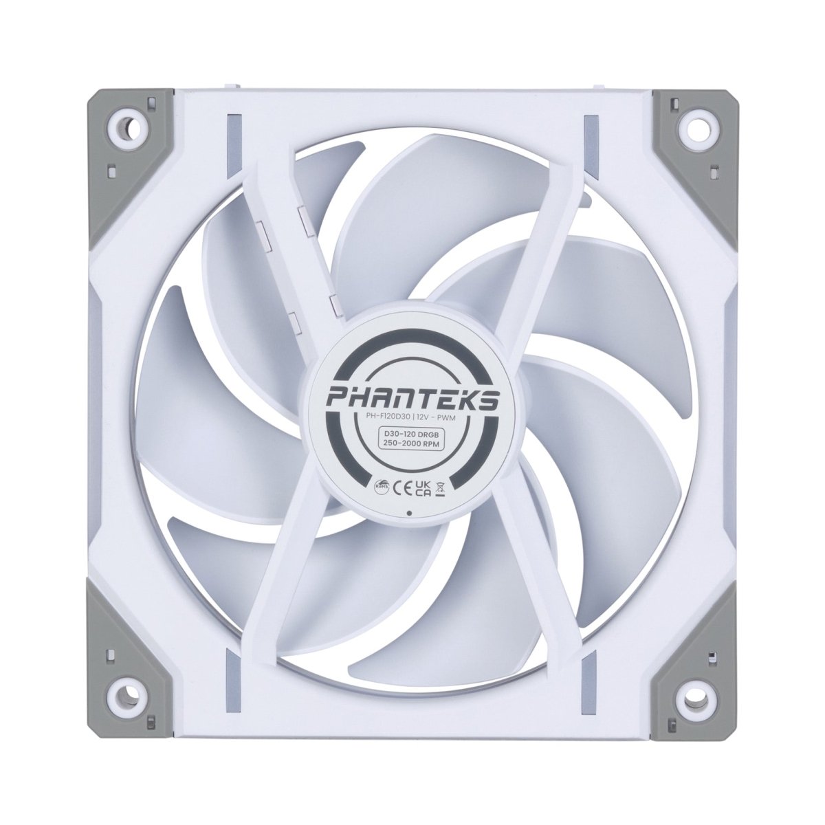 Phanteks D30 Fan - WHITE - 1-pack - D30-120 D-RGB - Computer System Cooling Parts - Gamertech.shop