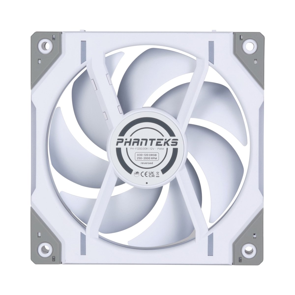 Phanteks D30 REVERSE Fan - WHITE - 3-pack - D30-120 D-RGB - Computer System Cooling Parts - Gamertech.shop
