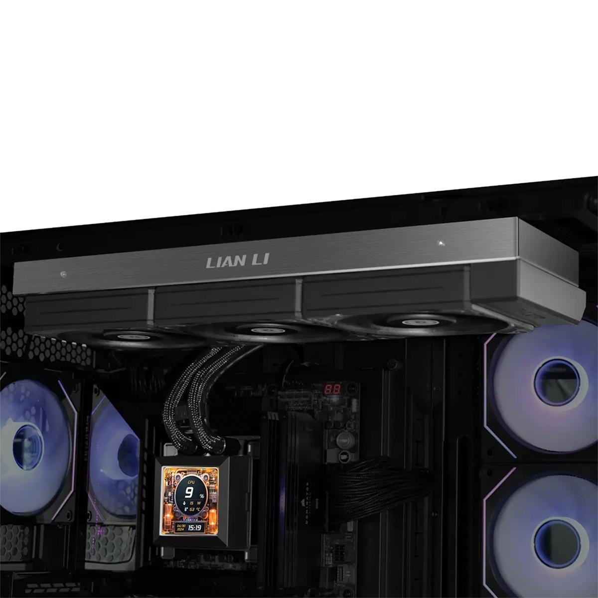 Lian Li Hydroshift LCD 360S - Performance BLACK - AIO CPU cooler Installed