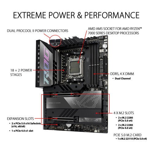 Asus ROG Crosshair X670E Hero AM5 DDR5 ATX Motherboard - Motherboards - Gamertech.shop