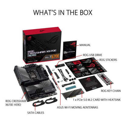 Asus ROG Crosshair X670E Hero AM5 DDR5 ATX Motherboard - Motherboards - Gamertech.shop