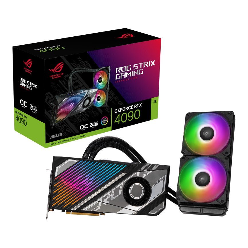 Asus ROG Strix LC GeForce RTX 4090 OC Liquid Cooled GPU - Video Cards & Adapters - Gamertech.shop