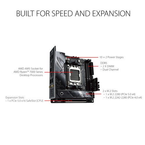 Asus ROG Strix X670E-i Gaming WiFi AMD AM5 Mini-iTX Motherboard - Motherboards - Gamertech.shop