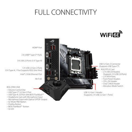 Asus ROG Strix X670E-i Gaming WiFi AMD AM5 Mini-iTX Motherboard - Motherboards - Gamertech.shop
