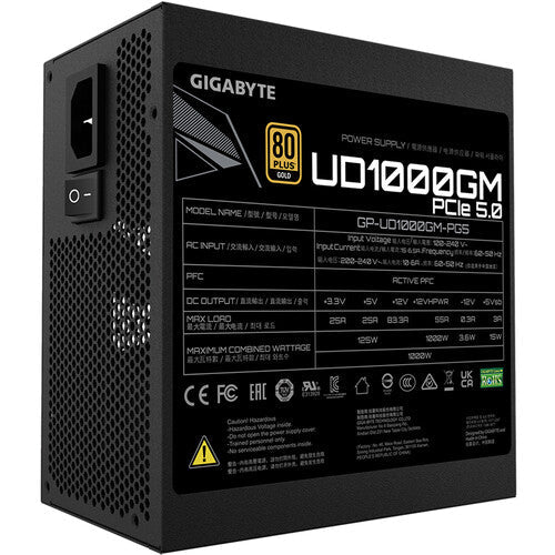 Gigabyte 1000W Gen 5 Power Supply 12VHPWR PCIe Gen 5 Rev 2.0 - Computer Power Supplies - Gamertech.shop