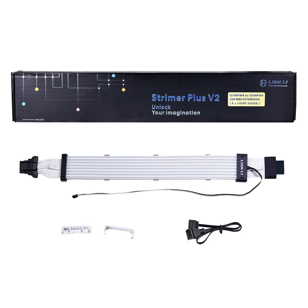 Lian Li Strimer Plus V2 12VHPWR Cable - 8 Light Guides (108 LED) 12+4 Pin ATX 3.0 PW16-8PV2 - aRGB Strip - Gamertech.shop