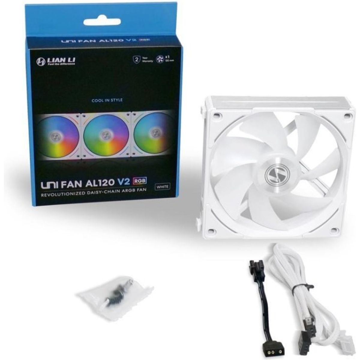 Lian Li UNI Fan AL120 v2 - WHITE - 1-pack - Computer System Cooling Parts - Gamertech.shop