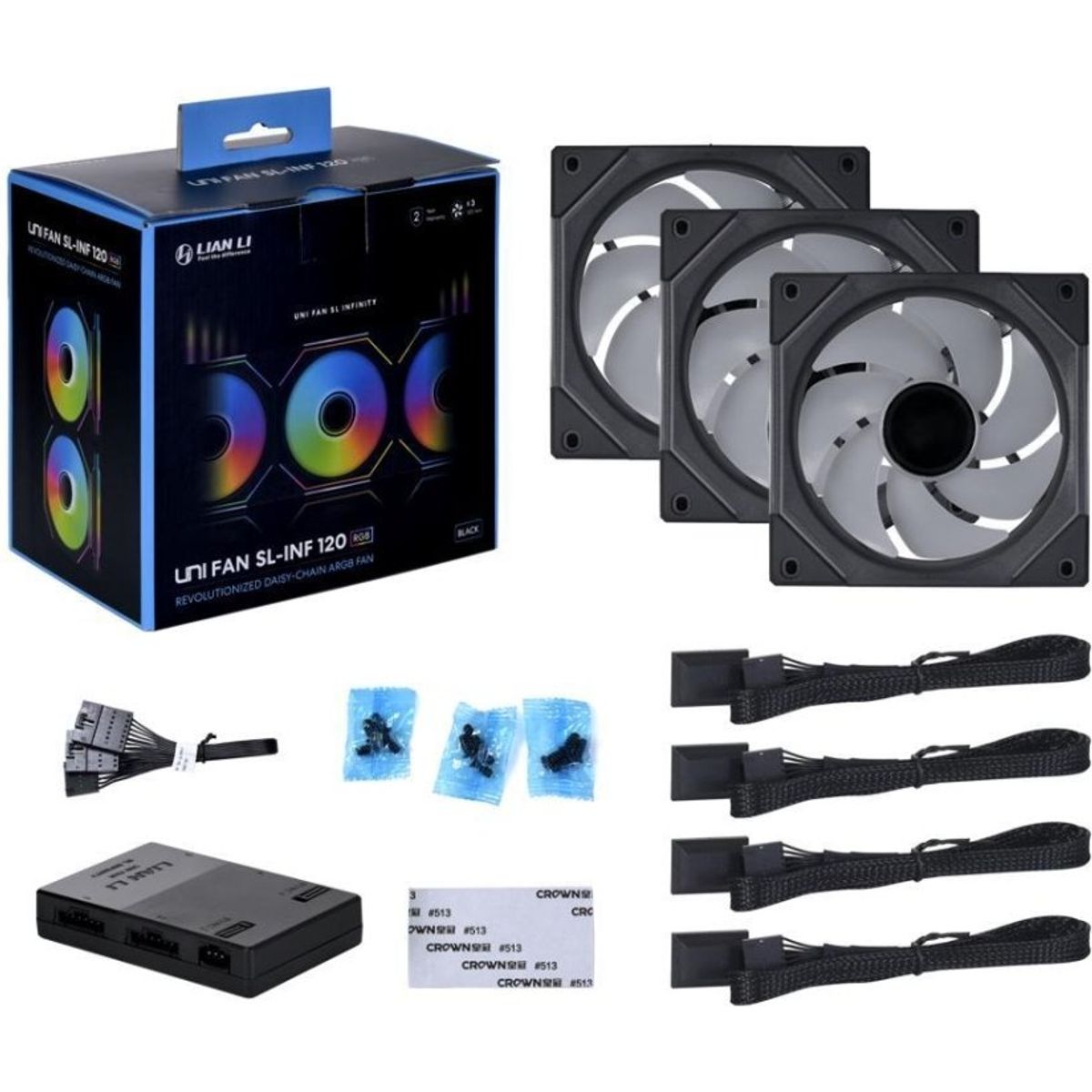 Lian Li SL Infinity 120 UNI Fans - BLACK MULTI-pack Bundles 